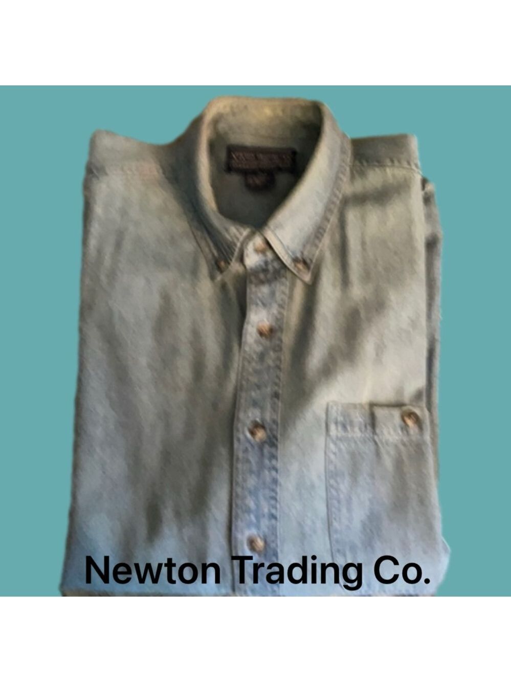 Vintage Newton Trading Co Faded Denim LS XL Shirt